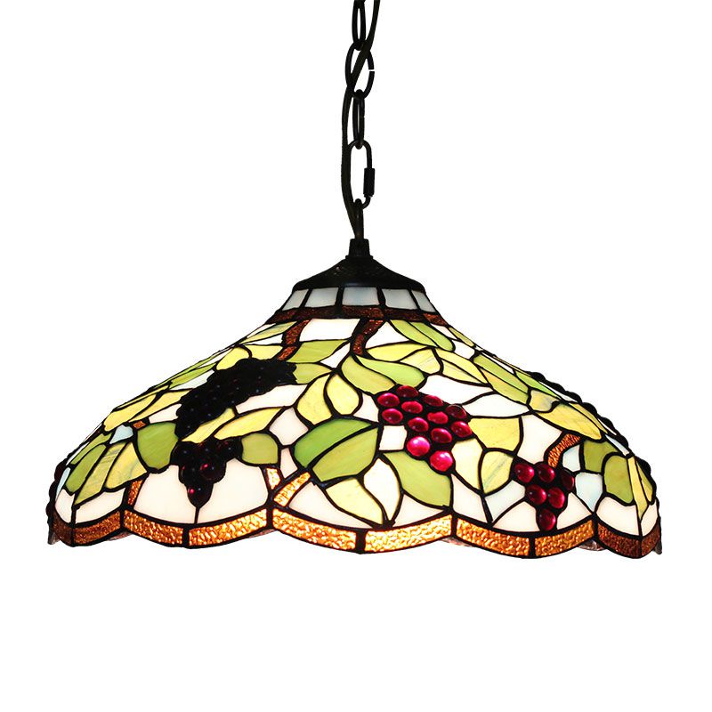 ヴィンテージ】 ステンドグラス ランプ 照明 葡萄 アンティーク