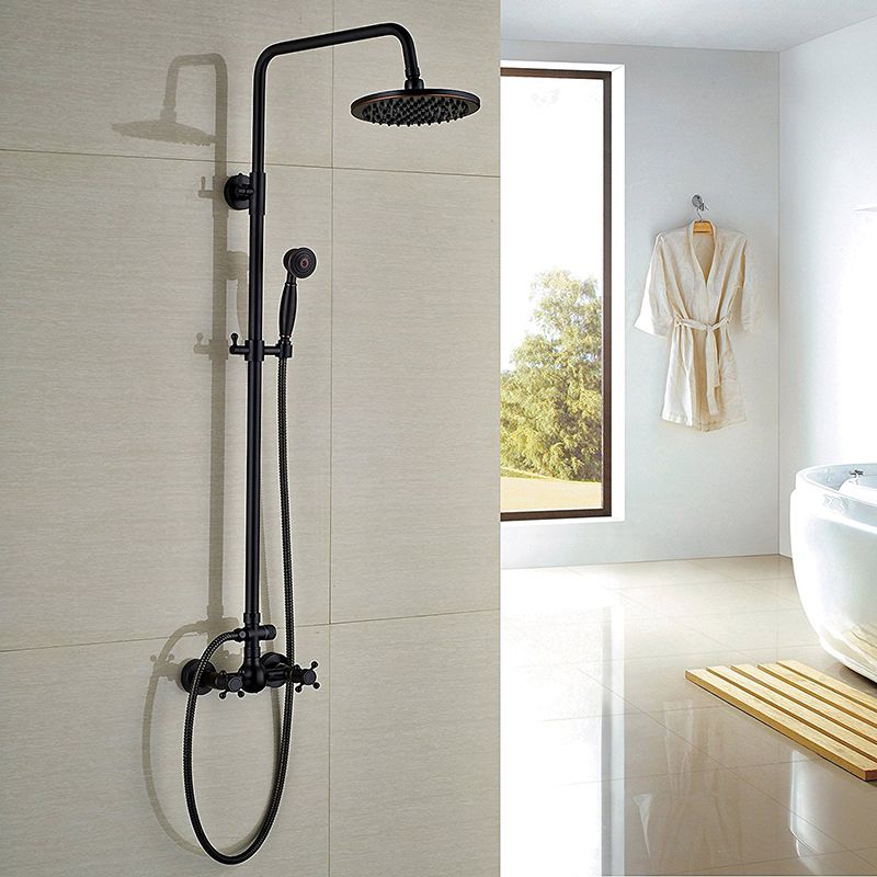 シャワー水栓 シャワーシステム ヘッドシャワー+ハンドシャワー+蛇口 黒色