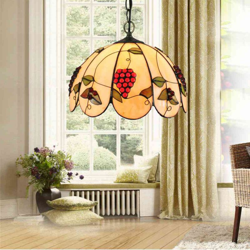 葡萄のペンダントランプ ステンドグラスランプ