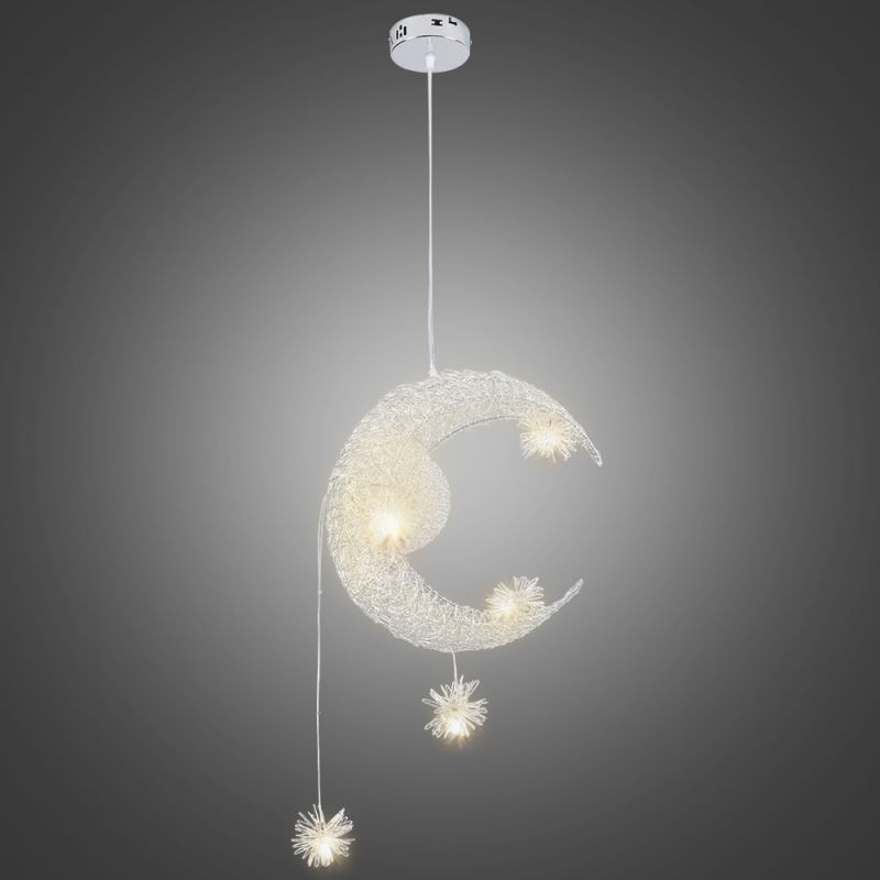 Ledペンダントライト 子供屋照明 照明器具 星 月型照明 玄関照明 吹き抜け照明 Led対応 5灯 工事不要