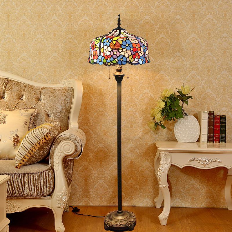 ステンドグラスランプ　フロアースタンドランプ　ティファニーランプ　アンティーク 楽天市場】ヴィンテージ ステンドグラス フロアーランプ