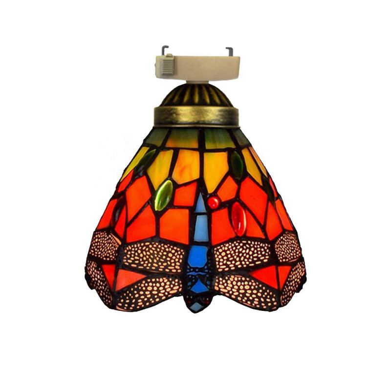 シーリングライト ステンドグラスランプ 玄関照明 廊下 とんぼ柄 簡単