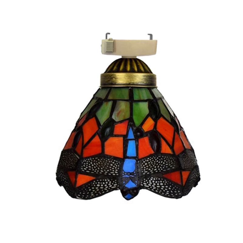 シーリングライト ステンドグラスランプ 玄関照明 廊下 とんぼ柄 簡単