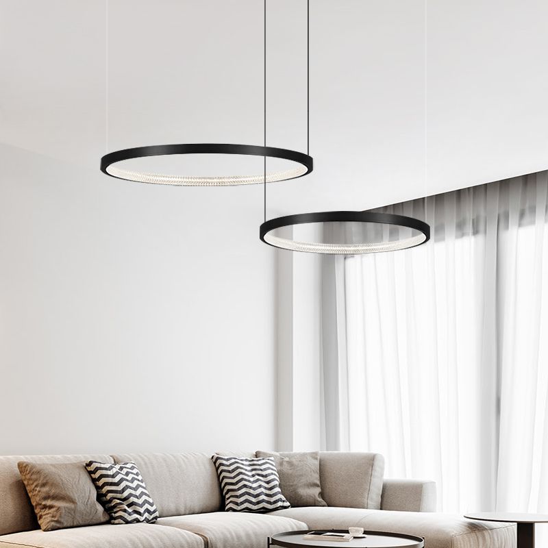 LEDペンダントライト 天井ランプ ダイニング照明 店舗 二環 40+60/60+80cm