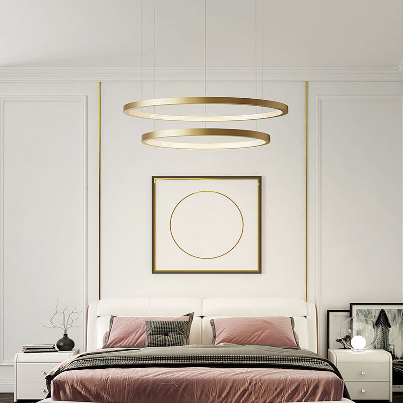 LEDペンダントライト 天井ランプ ダイニング照明 店舗 二環 40+60/60+80cm