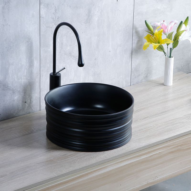 黒マット手ひねり手洗い鉢【小型サイズ】信楽焼き手洗器！陶器の