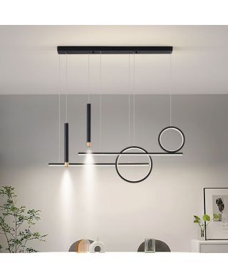 LEDペンダントライト ダイニング照明 天井ランプ 店舗 サークル型 モダン 3段階調色 6灯