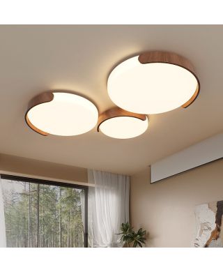 LEDシーリングライト ダイニング照明 天井ランプ 調光調色 木目 オリジナル L90cm