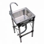 屋外シンク ガーデンシンク 50 40cm 簡易流し台 ステンレス製 ホルダー付 移動式 取付