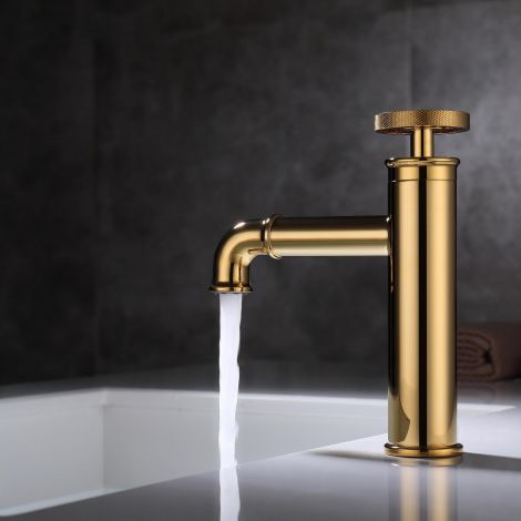 洗面蛇口 バス水栓 冷熱混合栓 水道蛇口 直角型 2色 H196.5mm