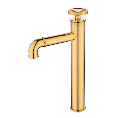 洗面蛇口 冷熱混合栓 バス水栓 水栓金具 直角型 金色 H303.5mm