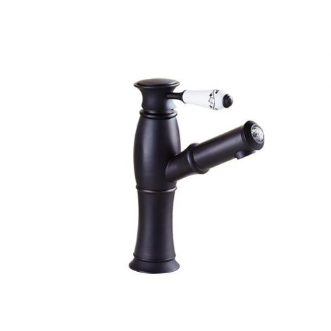 洗面蛇口 洗髪用水栓 スプレー混合栓 ホース引出式 立水栓 ORB H22cm