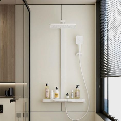 シャワー水栓 サーモスタット混合栓 ヘッドシャワー+ハンドシャワー+蛇口 多機能 3色
