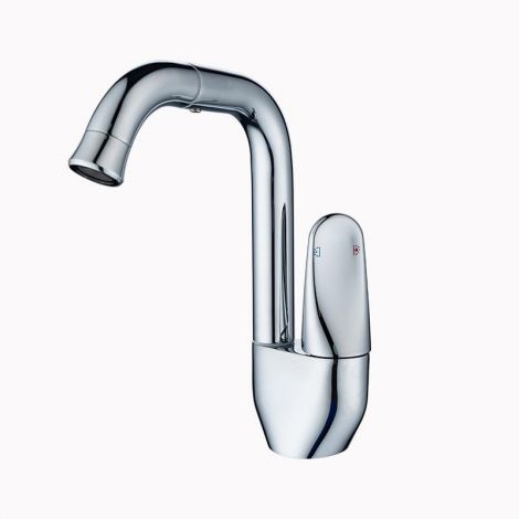 洗面蛇口 バス水栓 水道蛇口 冷熱混合栓 手洗器蛇口 360°回転 2色 H22cm