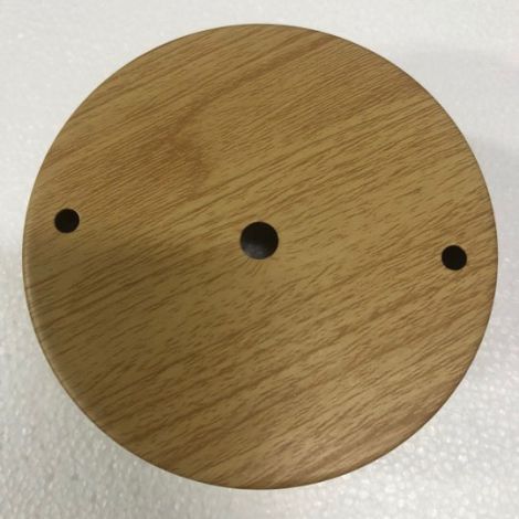 引掛けシーリングキャップ フランジ 木目色 φ12cm 1穴 