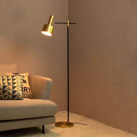 フロアランプ スタンドライト リビング 寝室照明 レトロ ブラス色 H145cm