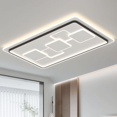 LEDシーリングライト 寝室ランプ 店舗照明 リビング照明 天井照明 長方形 幾何 3段階調色 オシャレ