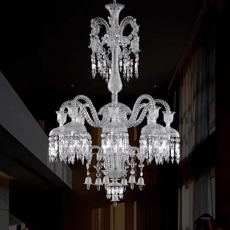 シャンデリア 吹き抜け照明 大型ランプ ホテル クリスタル クリア 豪華