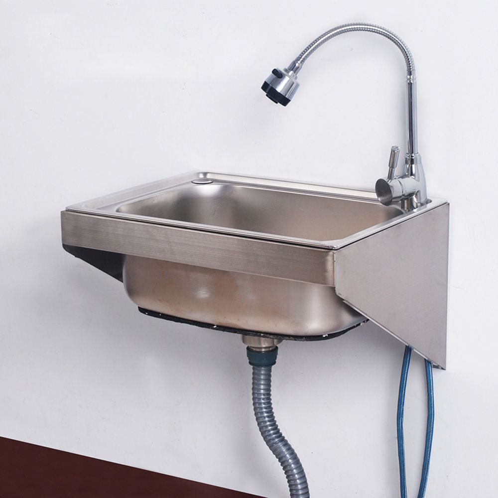 屋外専用シンク 壁付シンク 簡易流し台 ガーデンシンク ステンレス製 ホルダー付 壁掛け式 S5238 蛇口なし 屋外専用シンク 壁付シンク 簡易流し台 ガーデンシンク ステンレス製 ホルダー付 壁掛け式 S5238 蛇口なし