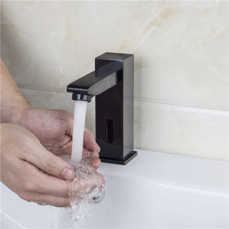 センサー水栓 自動水栓 洗面蛇口 単水栓 浴室蛇口 黒色