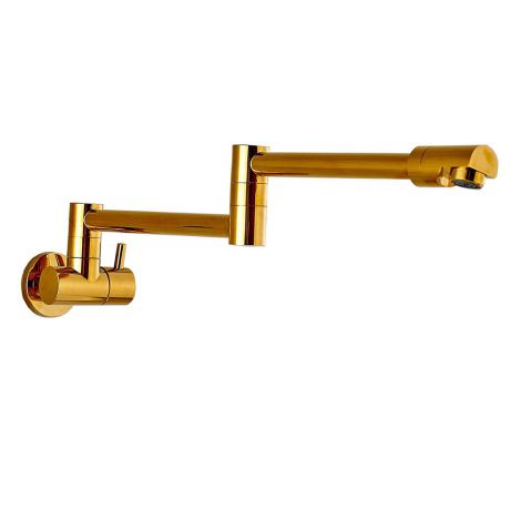 壁付蛇口 単水栓 キッチン水栓 台所蛇口 折畳み式 金色