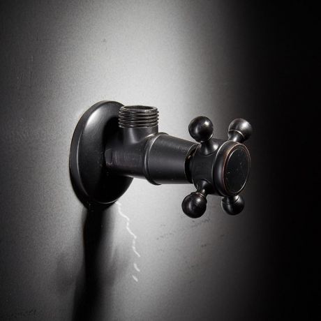 止水栓 アングル弁 壁給水用 真鍮製 アンティーク調 ORB