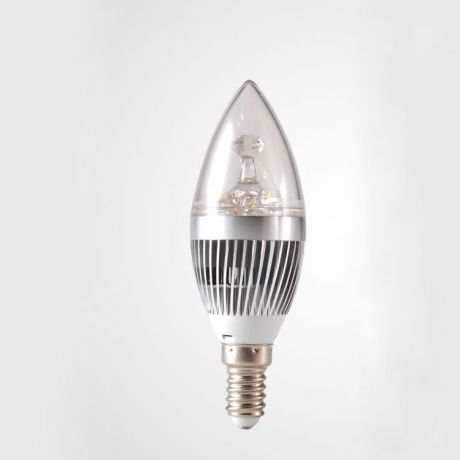 LEDシャンデリア電球 口金E12 電球色･昼光色 270LM 3W AC85-265V 銀色