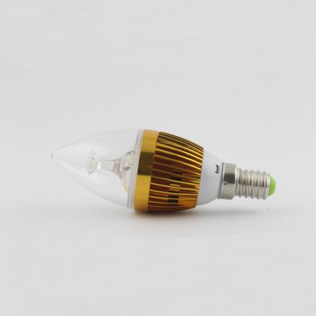LEDシャンデリア電球 電球色･昼光色 270LM 3W E12 AC85-265V 金色