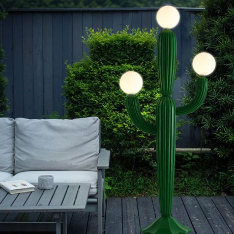 LEDフロアスタンド フロアランプ スタンドライト 屋内屋外兼用 防水 サボテン モダン 3灯 H120cm