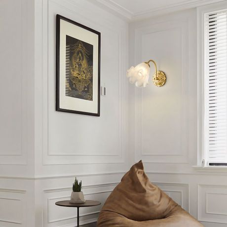 壁掛け照明 ウォールランプ ブラケット リビング 玄関 店舗 お花型 ガラス モダン 1灯