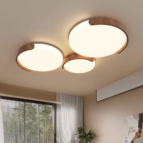 LEDシーリングライト ダイニング照明 天井ランプ 調光調色 木目 オリジナル L90cm