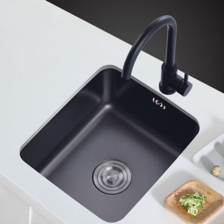 キッチンシンク 台所流し台 45*40cm 小型流し ステンレス鋼 黒色 ナノ技術